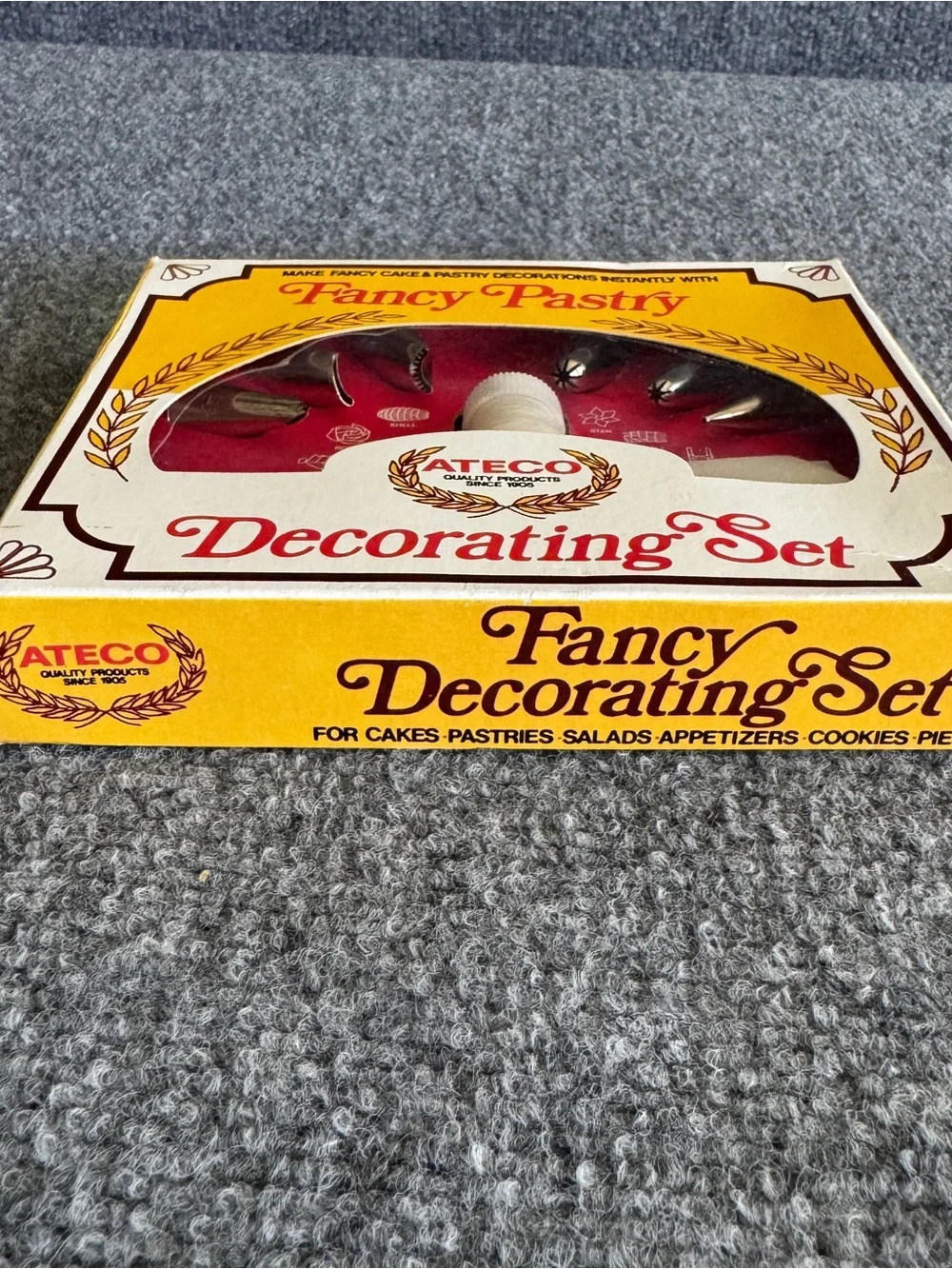 Vintage Ateco Cake Decorating Set Piping Icing Tips Pastry Bag 6 Pc USA